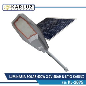 Lampara Alumb Publico Solar Pro 400w 3.2v 48ah B Litio 3060 Lumens